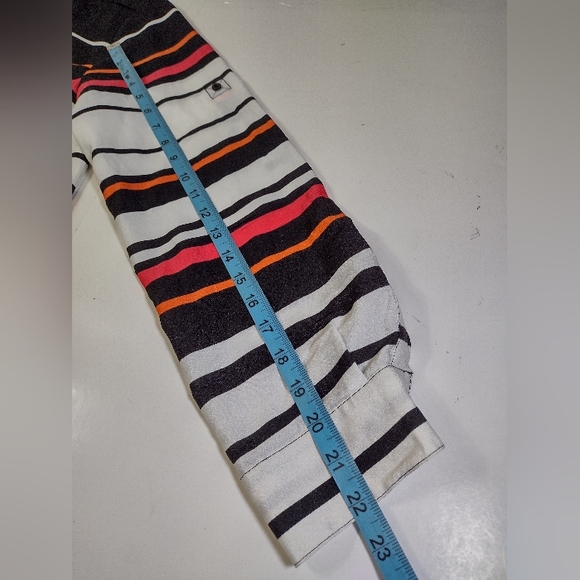 Calvin Klain Women's Striped Button-Up Blouse Size (L) - Picture 9 of 13